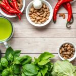 Alimentos que ajudam a acelerar o metabolismo dispostos em uma mesa