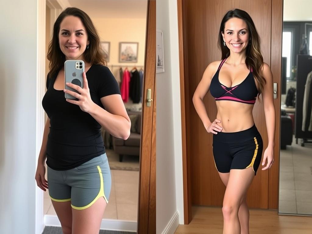 Antes e depois de pessoa que acelerou o metabolismo com receitas e exercícios
