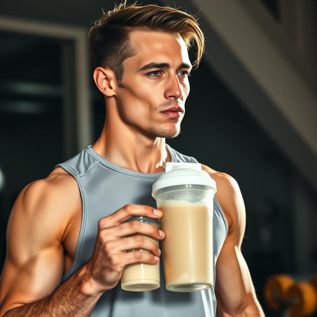 Atleta profissional consumindo whey protein premium após treino intenso entre os melhores whey proteins de 2025