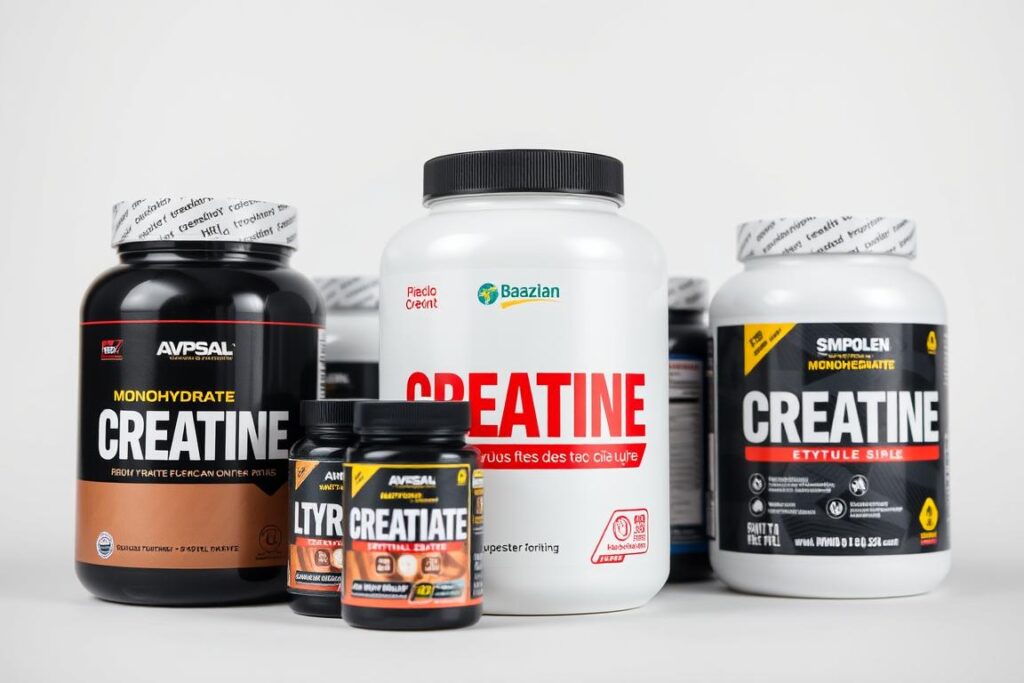 Diferentes tipos de creatina disponíveis no mercado