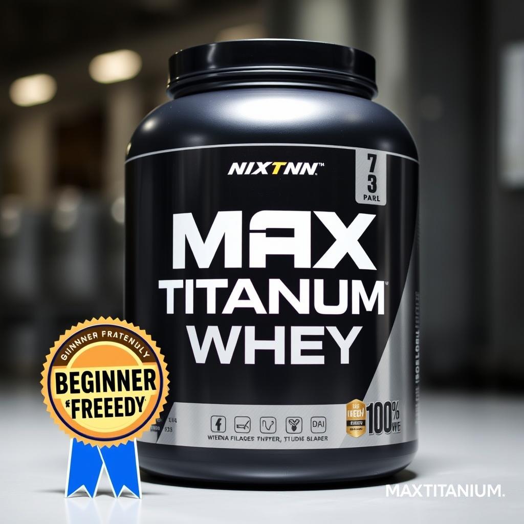 Pote de Max Titanium 100% Whey destacado como melhor para iniciantes entre os melhores whey proteins de 2025