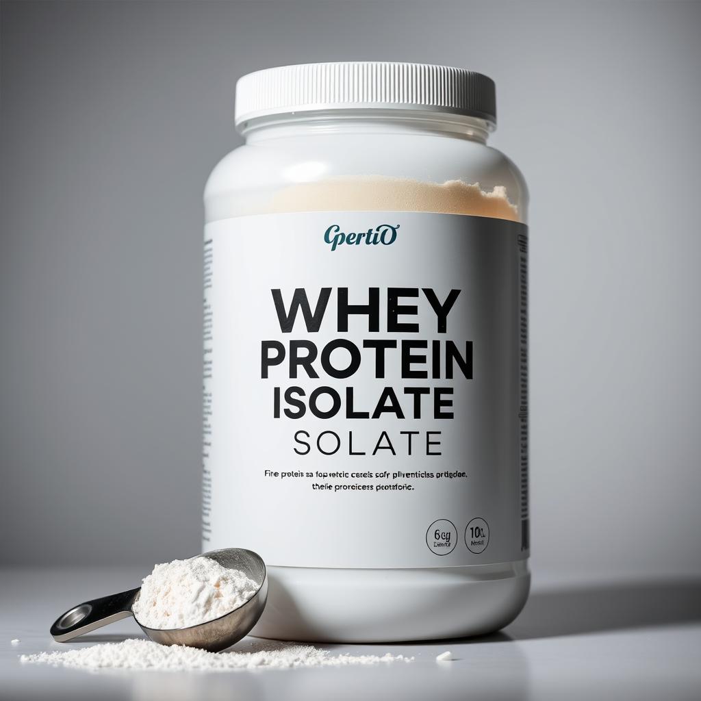 Pote de whey protein isolado com scoop mostrando pó branco refinado entre os melhores whey proteins de 2025